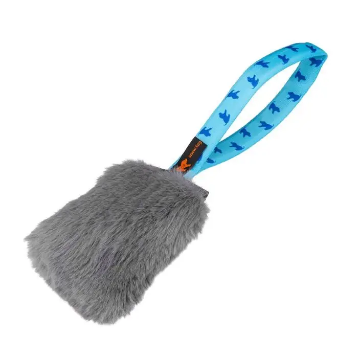 Tug-e-nuff Faux Fur Pocket Squeaker Dummy med Konstpäls & Pipljud Blå Erbjudande